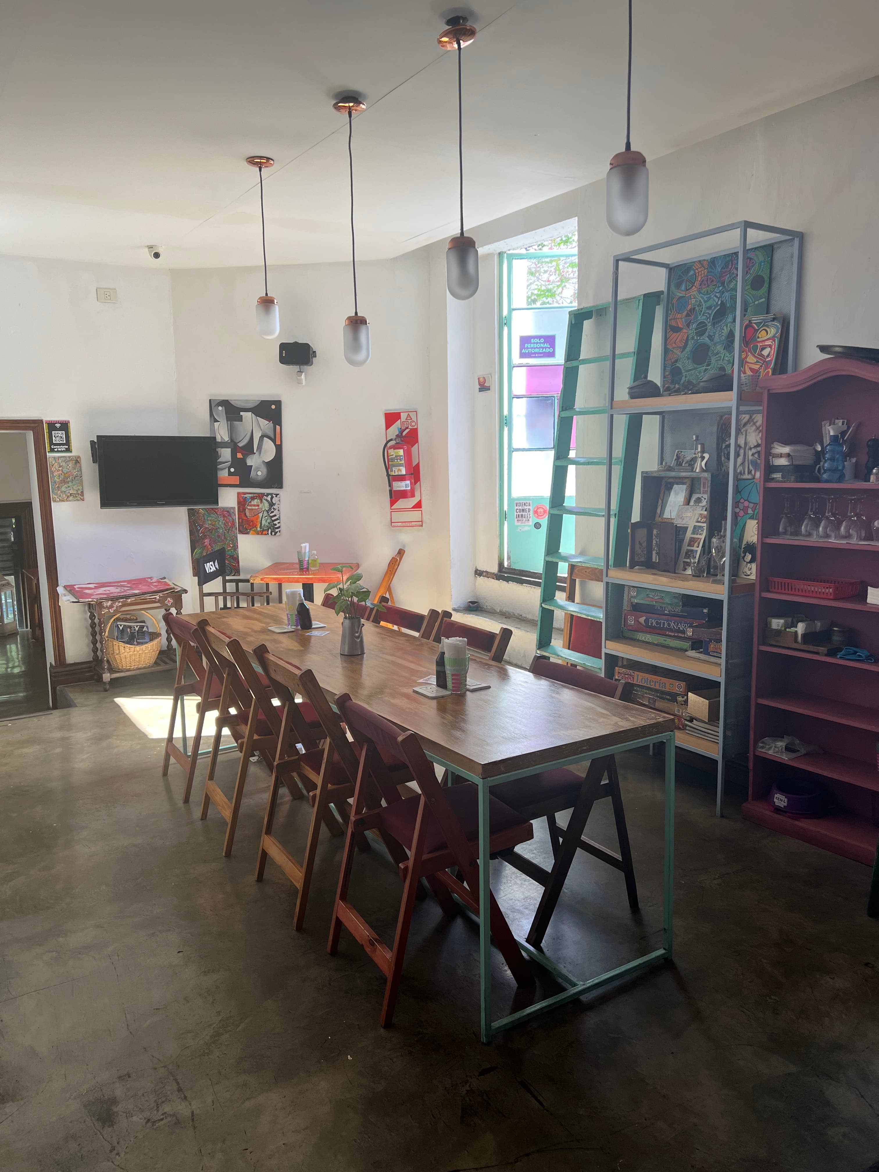 Adorable spot to work in a cafe